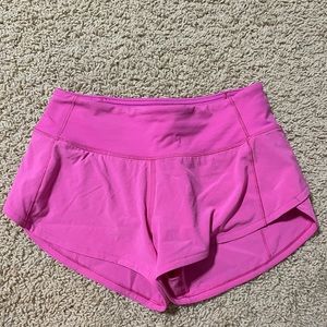 sonic pink lululemon speed up shorts low rise